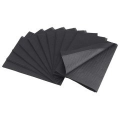 Disposable Table Mat For Mani, Pedi &amp; Spa Treatment - Pack Of 10 - Black