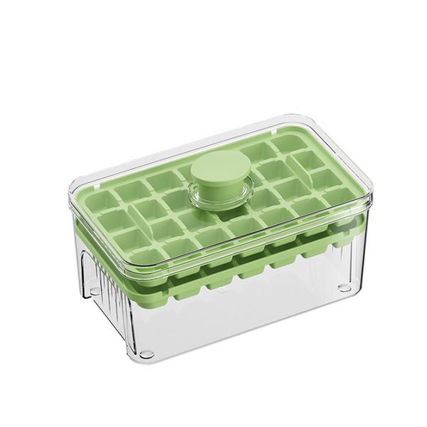 Small Cube Tray, Lid &amp; Bin, Press Easy Release Ice Cube Trays for Freezer