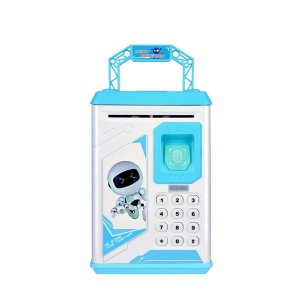 Kids ATM Fingerprint Password Lock Money Box - Blue