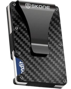 Minimalist Wallet - Card Holder &amp; Money Clip-RFID Blocking - Carbon Fibre