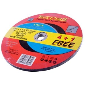 Tork Craft - Cutting Discs for Steel &amp; Stainless Steel 230mm - Pack of 5