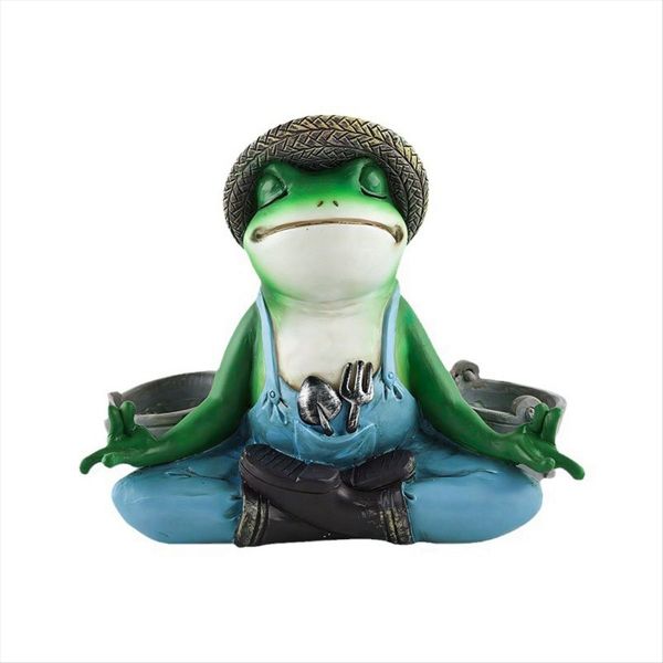 Frog Garden Statue Frog Meditation Flower Pot