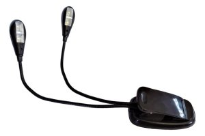 Clip on Book/Music Sheet/Reading/Power Outage Double LED Light