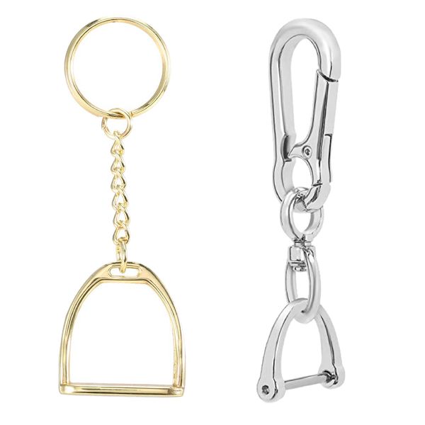 Camping Novelty Horse Shoe Key Chain - Set of 2 - 8cm and 9cm