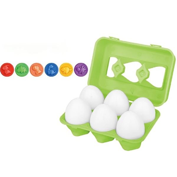 Color Matching Egg Set for Toddlers, Baby Girls, Boys (6 Eggs)