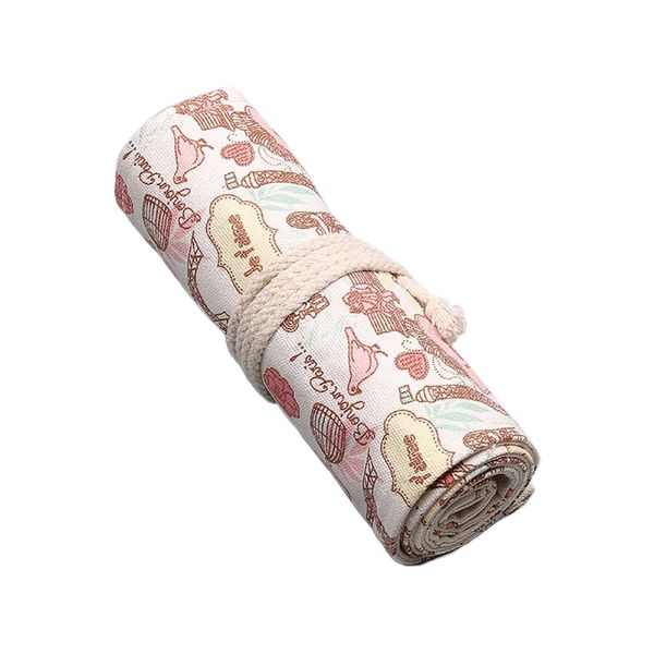 72 - Slot Canvas Pencil Roll Case:Large - Capacity Organizer for Colored