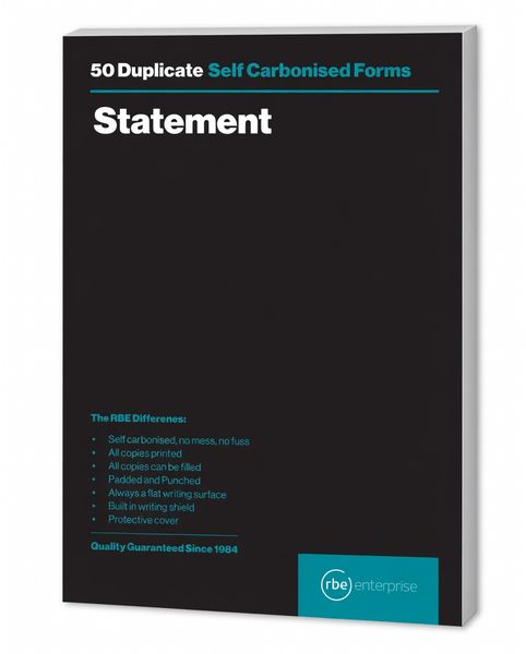 RBE - Pen Carbon Pad NCR A5 Duplicate - D-Statement