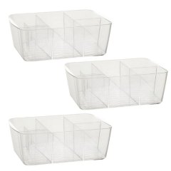 Cosmetic Organizer - 8 Compartments - Pack of 3