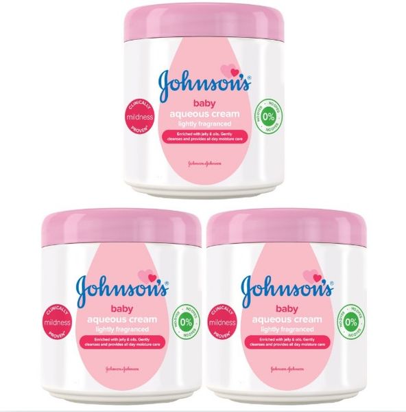 Johnson's Baby Aqueous Cream Lightly Fragranced 500ml - Pack of 3