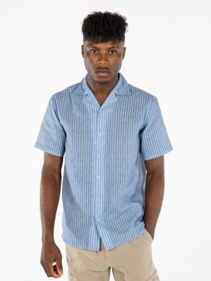Lee Cooper Men's SS Button Shirts: Banele Blue