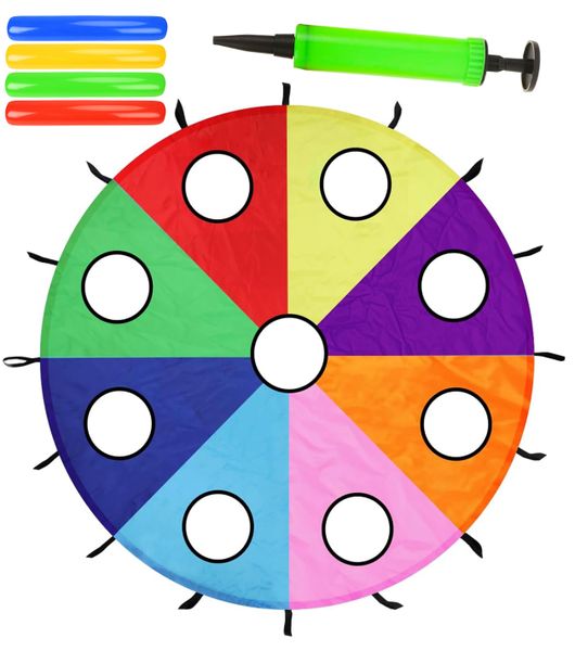 Outdoor Kids Play Parachute Rainbow Parachute Toy Tent Game Birthday Gift