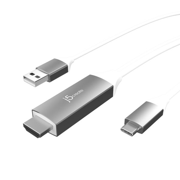 J5create JCC154G USB-C to 4K HDMI Cable With USB Type-A 5V Pass-Through