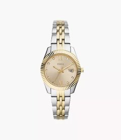 Fossil Women Scarlette Mini Gold, Silver Stainless Steel Watch-ES4949