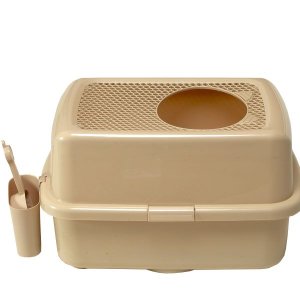 zaHop-In Top Entry Cat Litter Box With Scoop - Brown