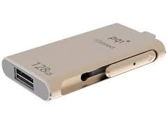 PQI 128GB iConnect Flash Drive - Gold