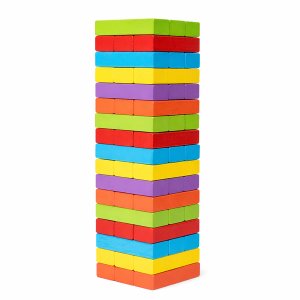 51 Piece - Classic Stacking Building Blocks - Multicolour