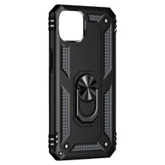 Shockproof Phone Case With 360 Rotatable Ring Holder For iPh 13 - Black