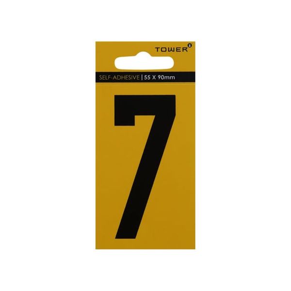 Tower Number 7 Adhesive Sign 55 x 90mm SIGNA55-7