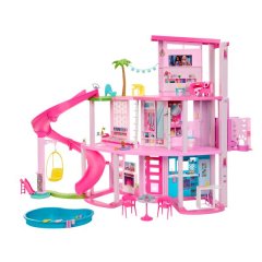 Barbie Dreamhouse 75+ Pieces Pool Party Doll House with 3 Story Slide