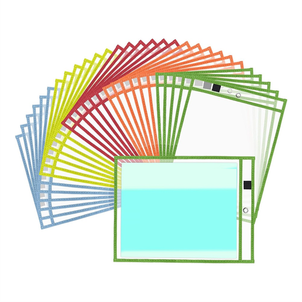 Dry Erase Pocket Sleeves Plastic File Sleeves Page Protectors 15 Pcs
