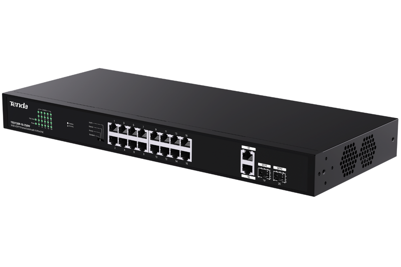 Tenda 18GE+2SFP Ethernet Switch With 16-Port PoE - 230W