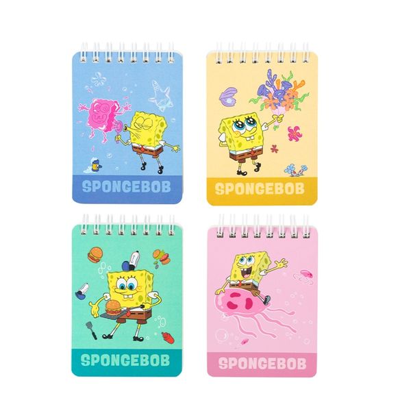 Deli Spongebob Spiral Notebook A7 100 Sheets 70g/m - 4 pack