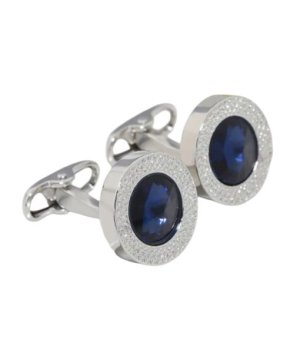 Set of 2 Stylish French Business Cufflinks for Men - Elegant Blue Design