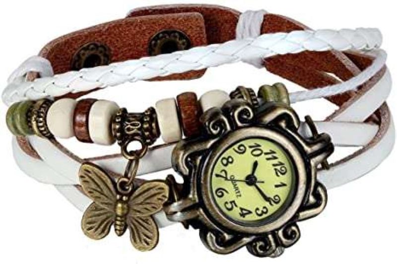 Butterfly Bracelet Watch for Ladies(White)