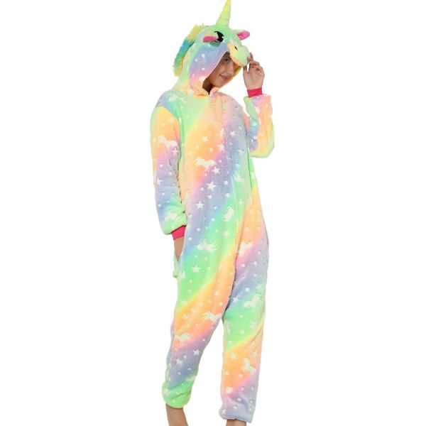 Adults Orange and Green Glow In The Dark Unicorn Onesie