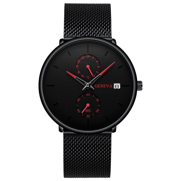 Men Leisure Geneva Color Pointer Watch - 1 Eye