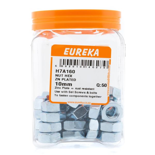EUREKA Hex Nuts Zinc Plated 10mm Q:50 H7A160