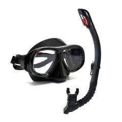Snorkel and Set Full Dry Silicone Tube , Flat Lens Dive Mask