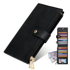 Topika - RFID Women Wallet, Bifold Black/Off-White Wallets for Daily Use