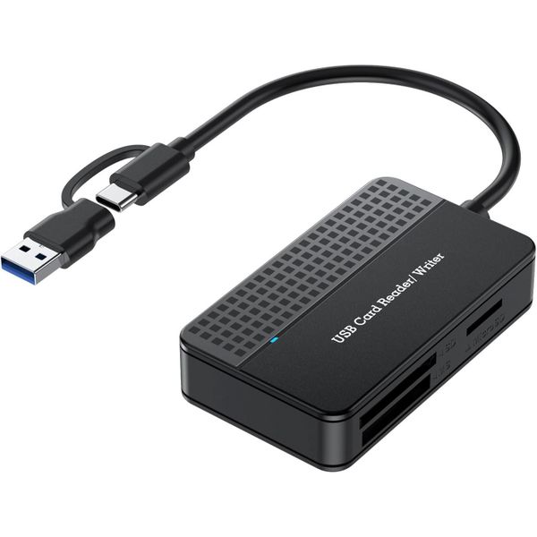 4-in-1 SD Card Reader USB 3.0 &amp; Type C Micro Memory Card Reader CF &amp; MS