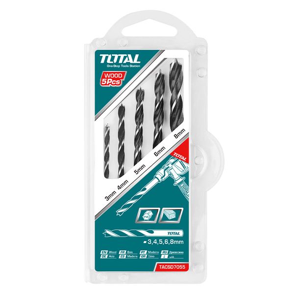 Total Tools 5Pcs Wood Drill Bits Set (3 Sets)