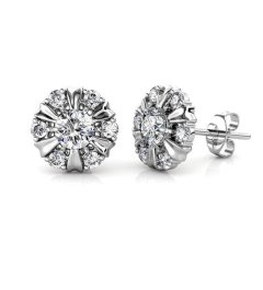 Destiny Sun Petal Earrings With Crystals From Swarovski® - Rose gold