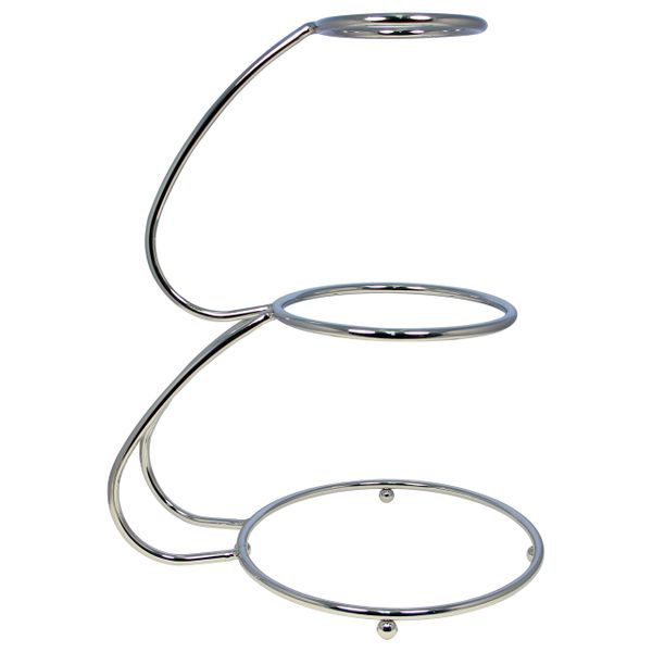 E Shape Chrome Plated 3 Tier Cake Stand