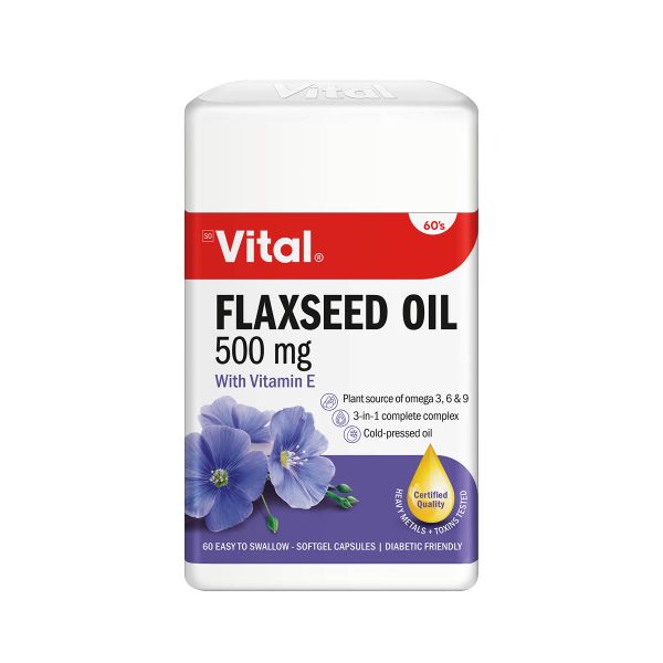 Vital - Flaxseed Oil 500mg Soft Gel Capsules 60's x 2