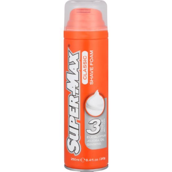 Super-Max Shaving Foam Classic 250ml x 2