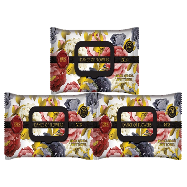 Dex Dance Of Flowers Wet Wipes 50's 3 Pack