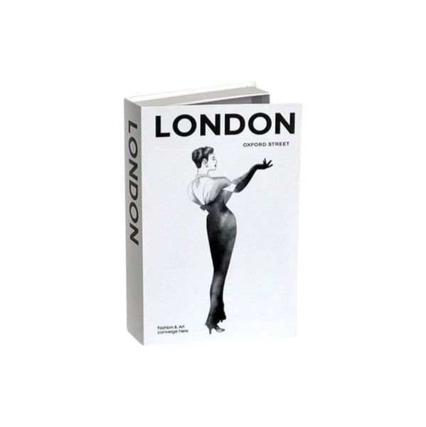 London Decorative Book with Inside Storage - Black &amp; White