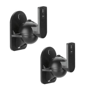 Space TV Fixed Swivel &amp; Tilt Speaker Brackets, Wall Mount - Set of 2
