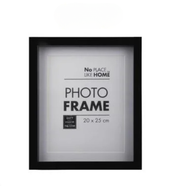 Sleek Black 20x25cm Plastic Shadow Box Display Frame
