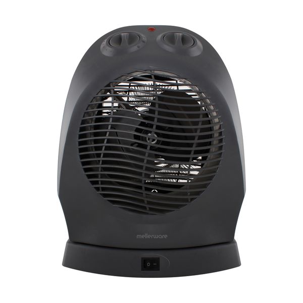 Mellerware Heater Oscilating Floor Fan Plastic Graphite 2Heat Settings