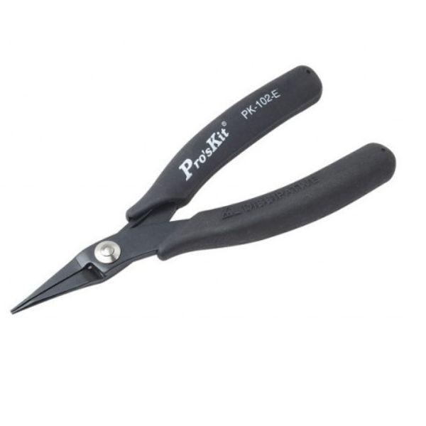 Proskit 1PK-102E 145mm Long Nose Plier - Conductive Handles, 40mm Blade