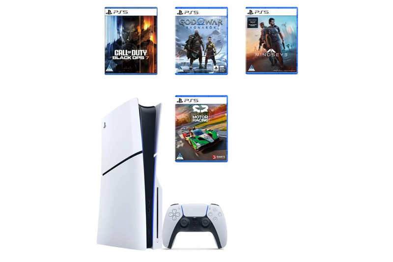 Sony PlayStation 5 Standard Edition Console + 4-Game Action Bundle (PS5)