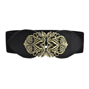 Women Retro Style Stretchy Waist Belt Vintage Elastic Wide Dress Belts