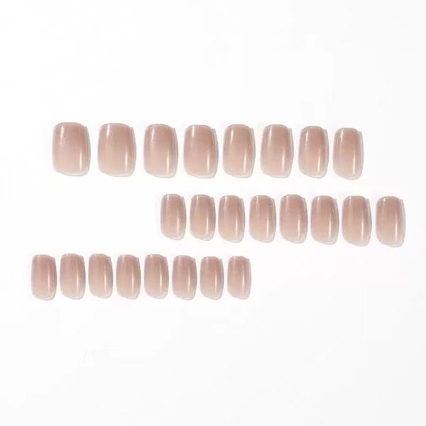 Nude Press On Nails Short Medium Square Glue on Nails Set