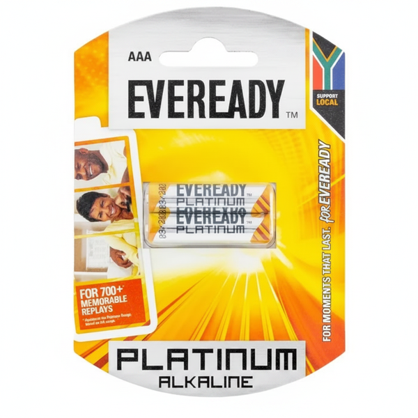 Eveready Platinum Alkaline AAA Batteries 2 Piece Pack