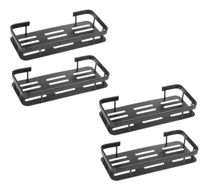 4 Carbon Black 304 Stainless Steel Bathroom Shelve Storage Caddy